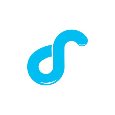 soyut mektup dr mavi su tasarımı logo vektör