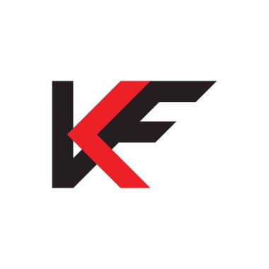 Kf harfi basit geometrik renkli logo vektörü