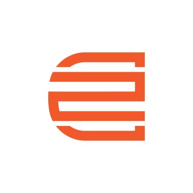 mektup 2c basit geometrik çizgi logo vektör