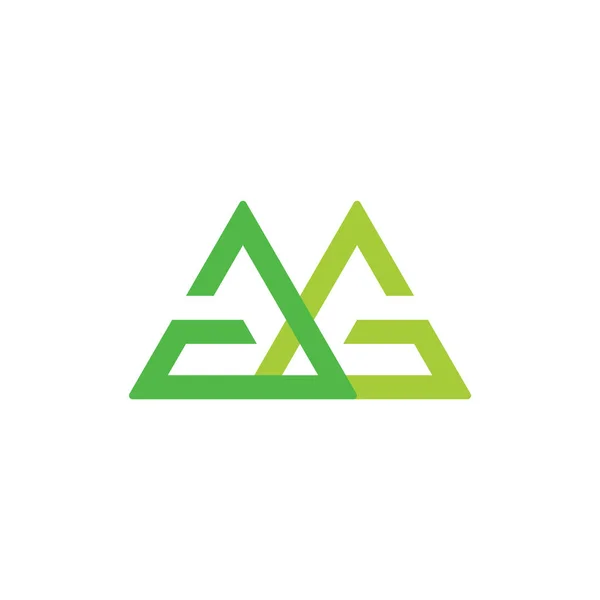 Mektup gg bağlantılı yeşil logo vektör — Stok Vektör