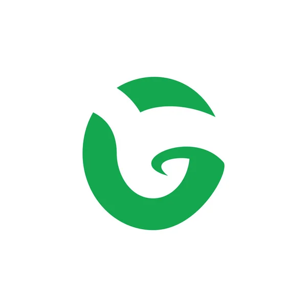 Letter g groene natuurlijke curven geometrisch eenvoudig logo — Stockvector