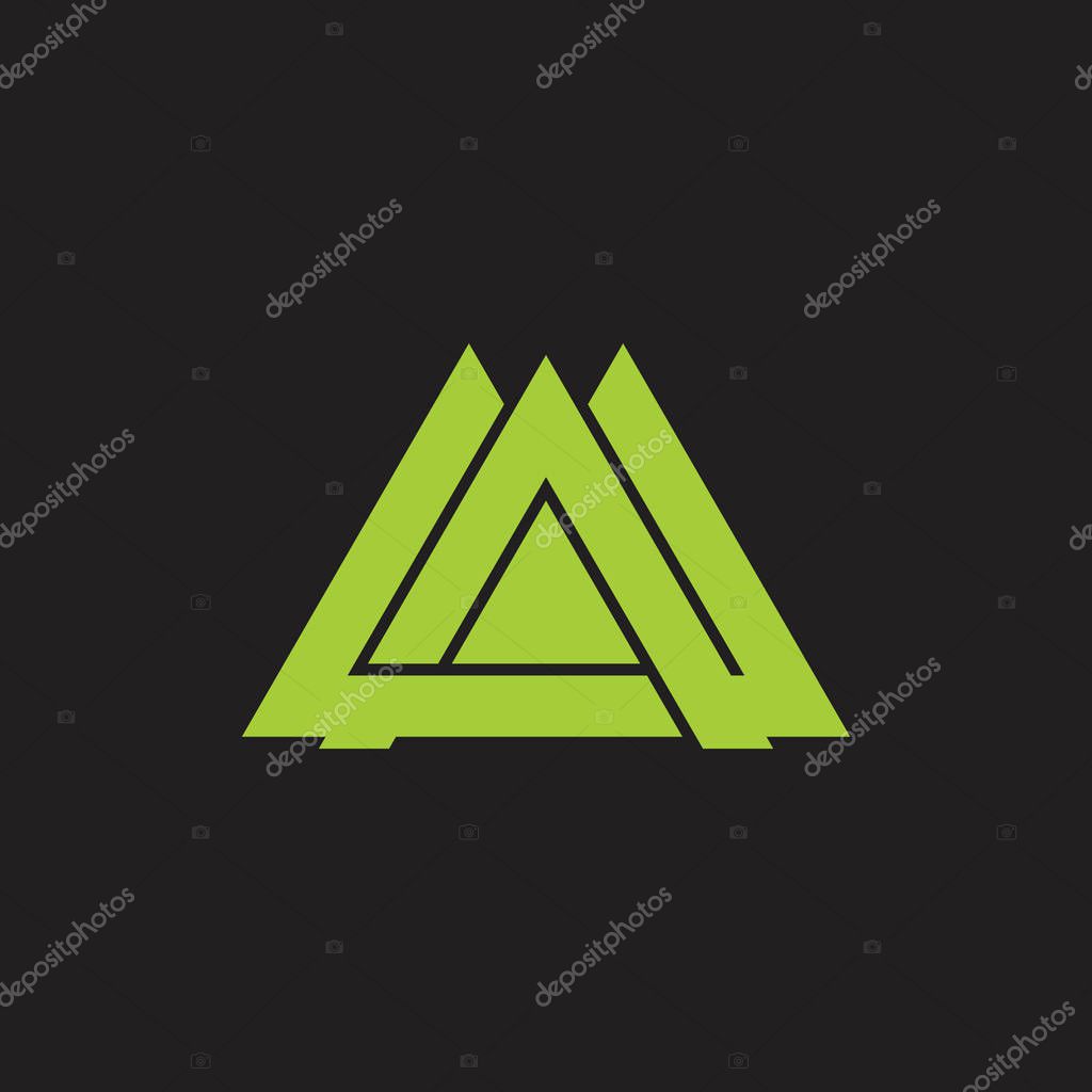 Letter m mountain triangle geometric logo vector
