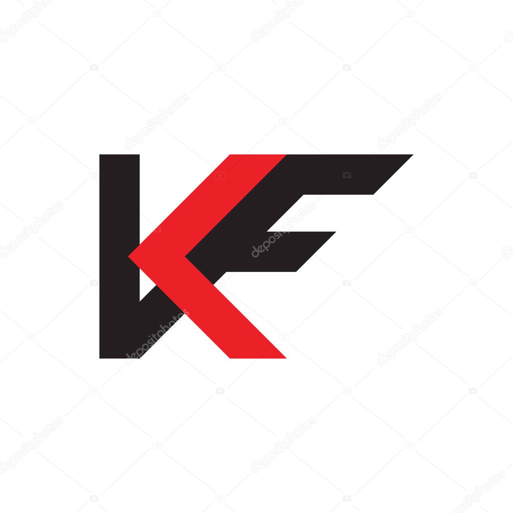 Letter kf simple geometric colorful logo vector
