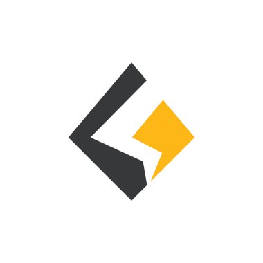 basit geometrik kare negatif uzay logosu vektör