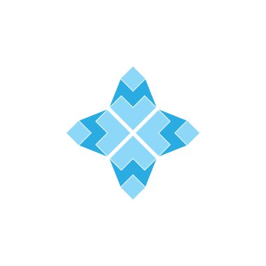 soyut mavi elmas geometrik logo vektör