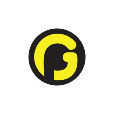 mektup pg negatif uzay tasarımı logo vektör