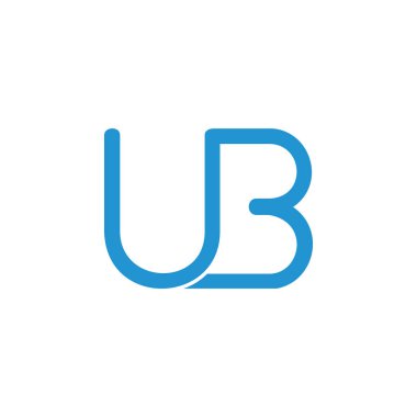 harfler ub basit bağlantılı çizgi logo vektörü