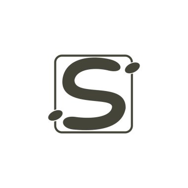 mektup s kare orbital doodle tasarım logo vektör