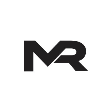 mektup mr bağlı geometrik logo vektör