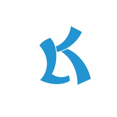 harf lk basit geometrik logo vektör
