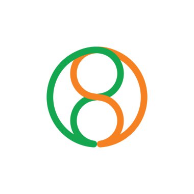 sayısı sekiz bağlantılı geometrik çizgiler vektör