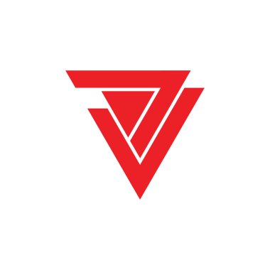 soyut harf v basit üçgen geometrik ok logosu