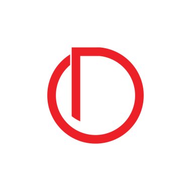 harfler d basit daire geometrik çizgi logosu