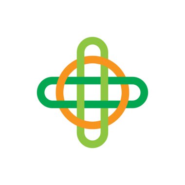 artı tıbbi renkli örtüşen çizgi sanat logosu vektör