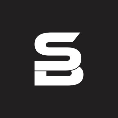mektup sb basit bağlantılı geometrik logo vektör