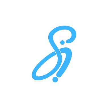 soyut harf si eğrileri hareket logosu vektör