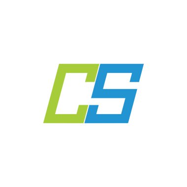 harfler cs basit geometrik logo vektör