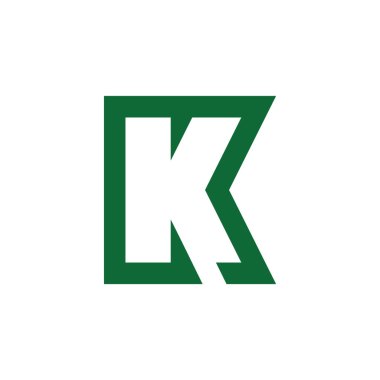 k harfi geometrik negatif uzay logosu vektör