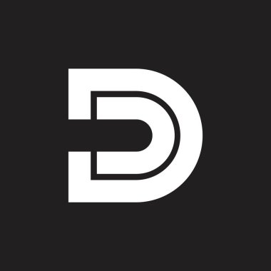 harf u d geometrik çizgiler logo vektörü 