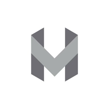 mektup mv basit geometrik logo vektör