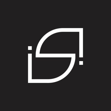 soyut geometrik çizgi harf si logo vektör