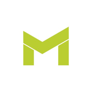 mektup m onay işareti geometrik logo vektör