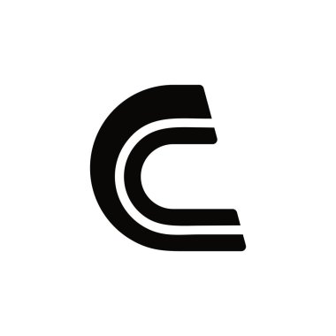 harf c çizgili döngü logo vektörü