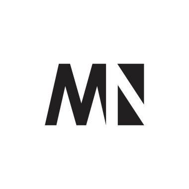 harf mn basit geometrik tasarım vektörü