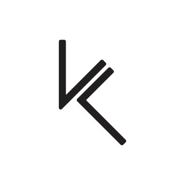 harf kl basit geometrik çizgi basit logo vektör
