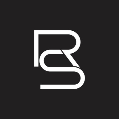 harfler rs basit bağlantılı çizgiler logosu