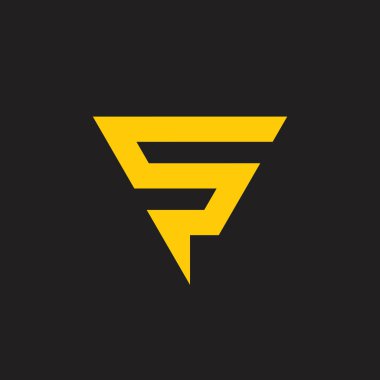 mektup s yıldırım cıvata üçgen logo vektör