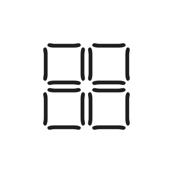 Quadratisch abstrakt Fenster dünne Linie Logo-Vektor — Stockvektor