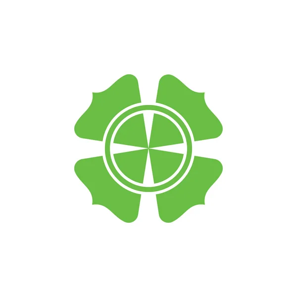 Soyut eğriler yaprak geometrik logo vektör — Stok Vektör
