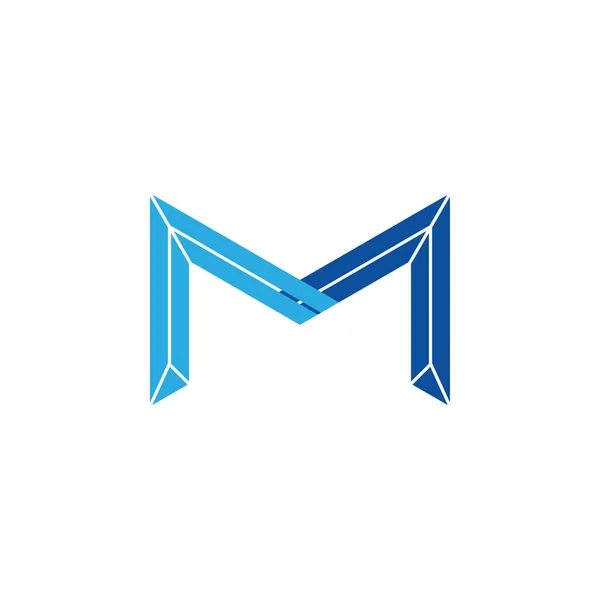 Lettre m rayures géométrique ligne logo vecteur — Image vectorielle
