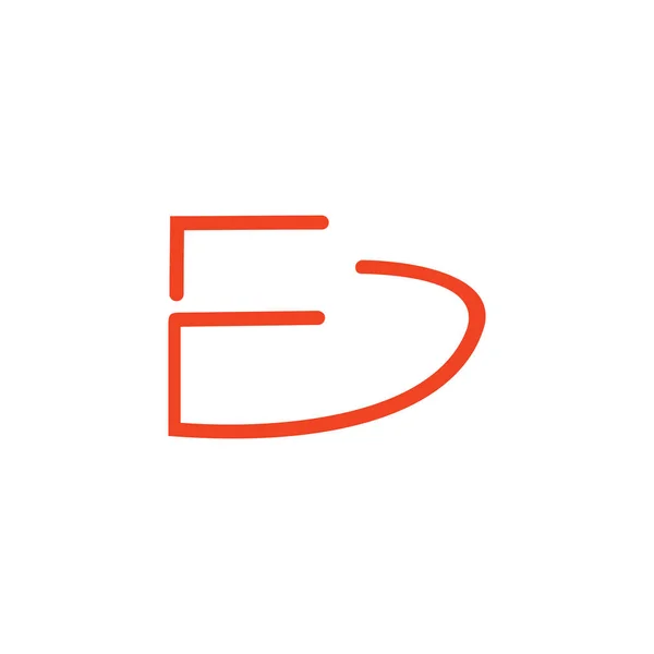 Letter e dunne lijn eenvoudig logo vector — Stockvector