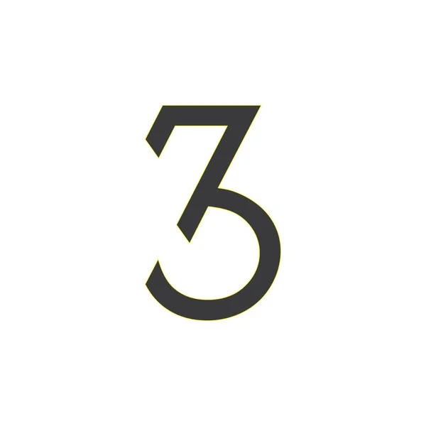 Zahl 3b einfacher geometrischer Logo-Vektor — Stockvektor