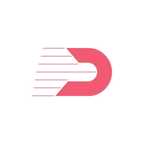 抽象文字 d 高速移動ロゴ ベクトル — ストックベクタ