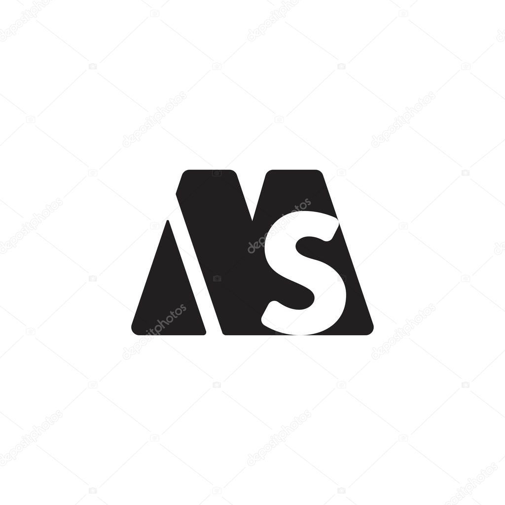 letter ms simple geometric logo vector