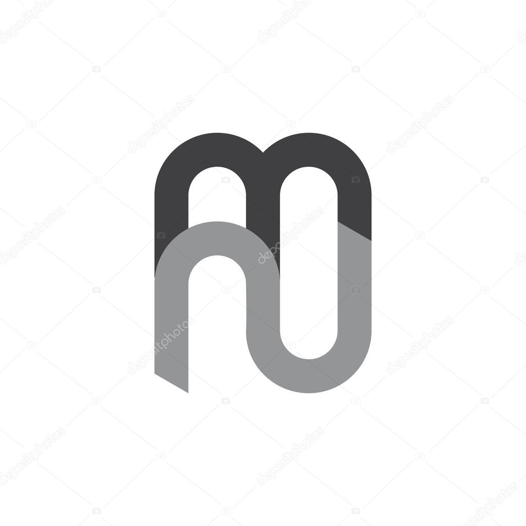 Letter mn simple geometric line logo vector