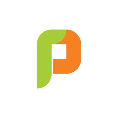 mektup rp basit geometrik kare logo vektör