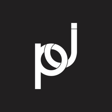 harfler pj basit bağlantılı geometrik logo vektör