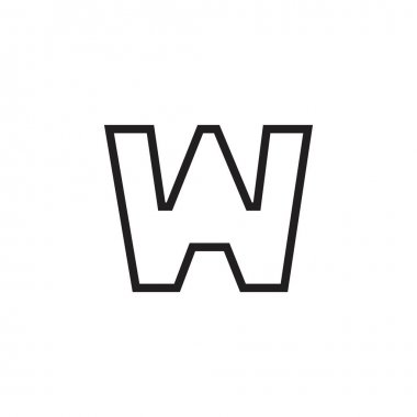 harf w ince çizgiler modern tasarım logo vektörü