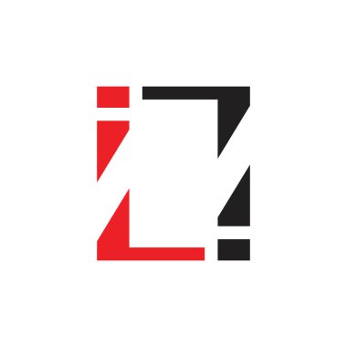Il harf logo vektör kare geometrik çerçeve