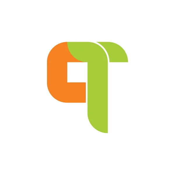 Lettre tq simple vecteur de logo géométrique — Image vectorielle