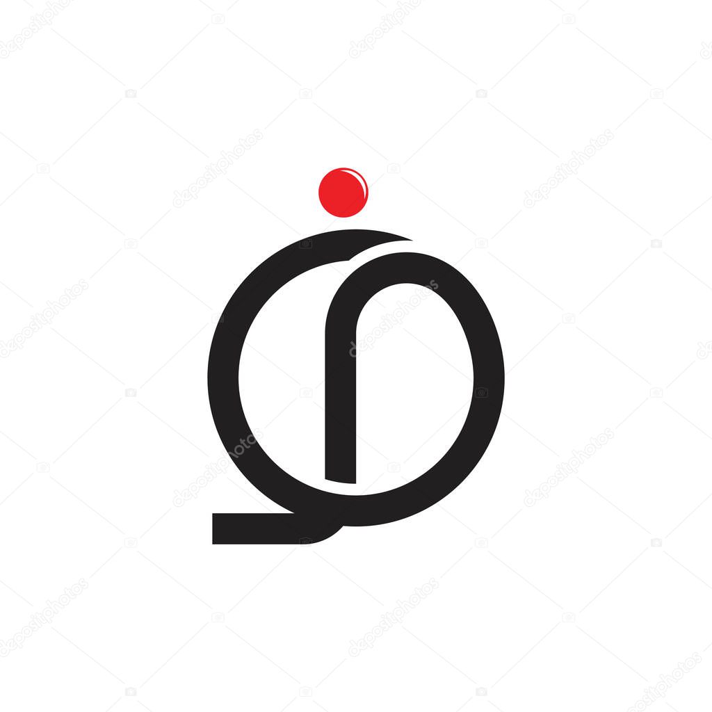 Abstract letter oj circle line logo vector