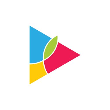 üçgen geometrik renkli şekil logo vektör