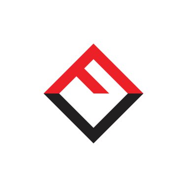 mektup fv kare geometrik logo vektör