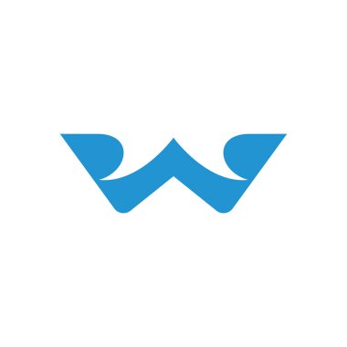 mektup w dalgalı tasarım logo vektör