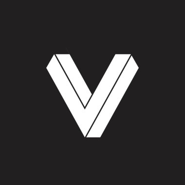 mektup v twist 3d logo vektörü