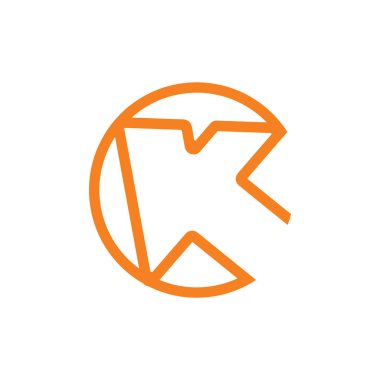 harf k ok imleç logo vektörü